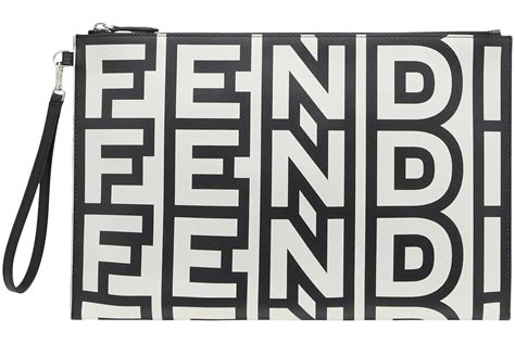 large flat pouch fendi|fendi wristlet pouch.